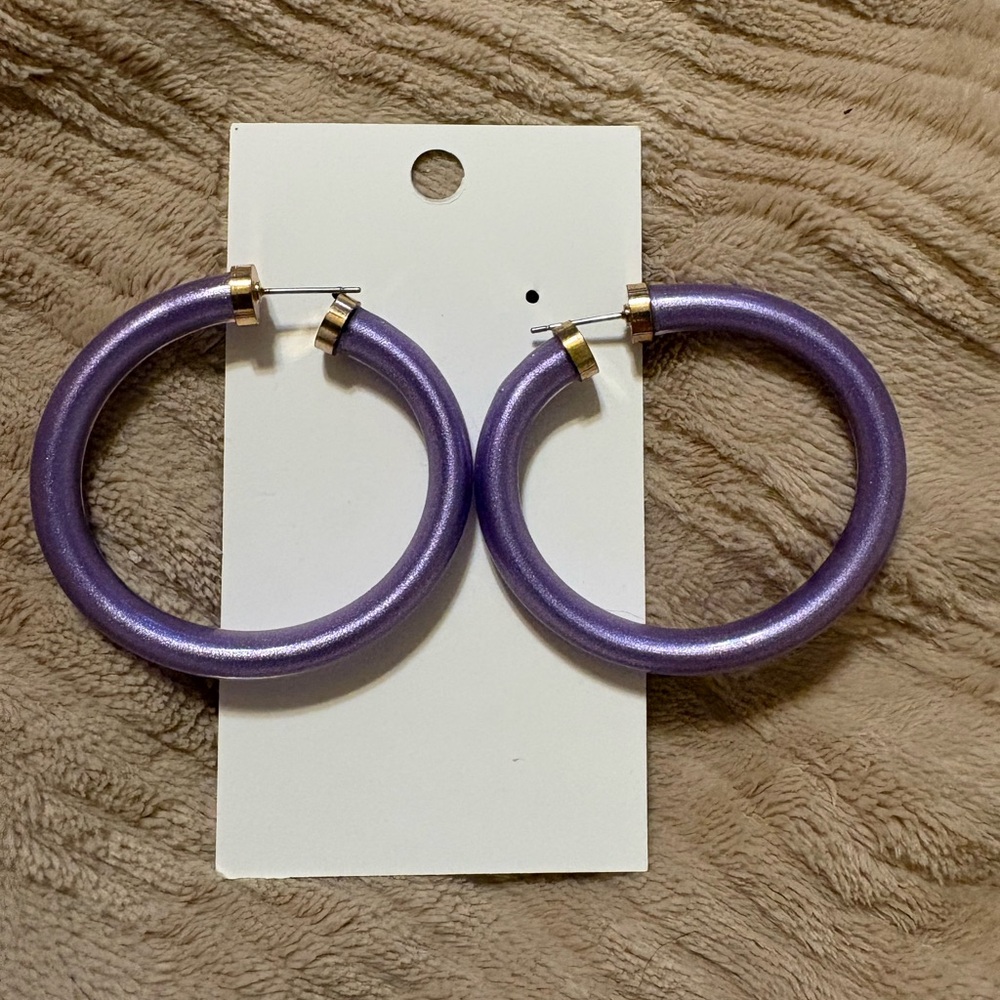 Purple jelly Hoop Earrings